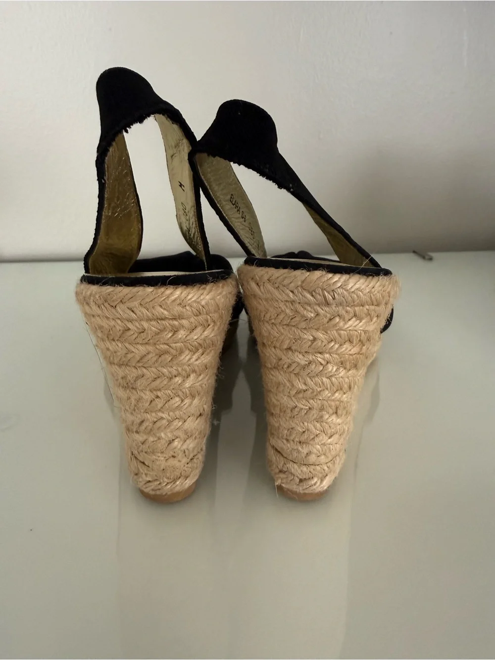 Donald J. Pliner Black Bow Espadrille Slingback Wedges